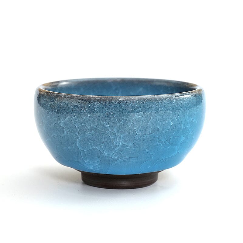 青い湖天目茶碗