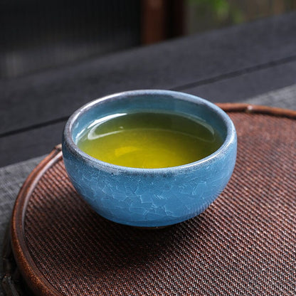 青い湖天目茶碗